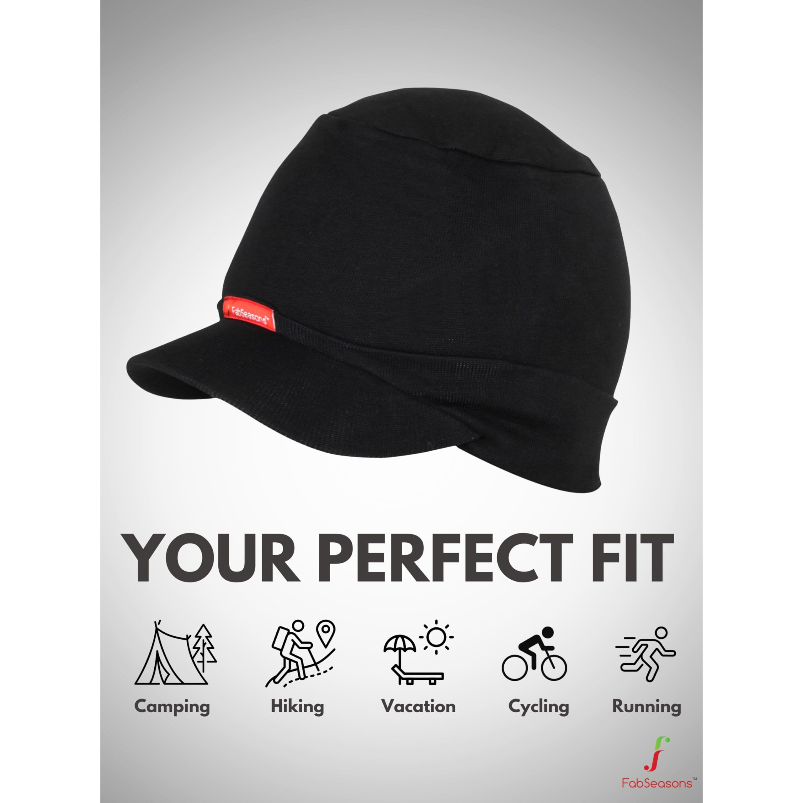 FabSeasons Cotton Skull Cap (Black)