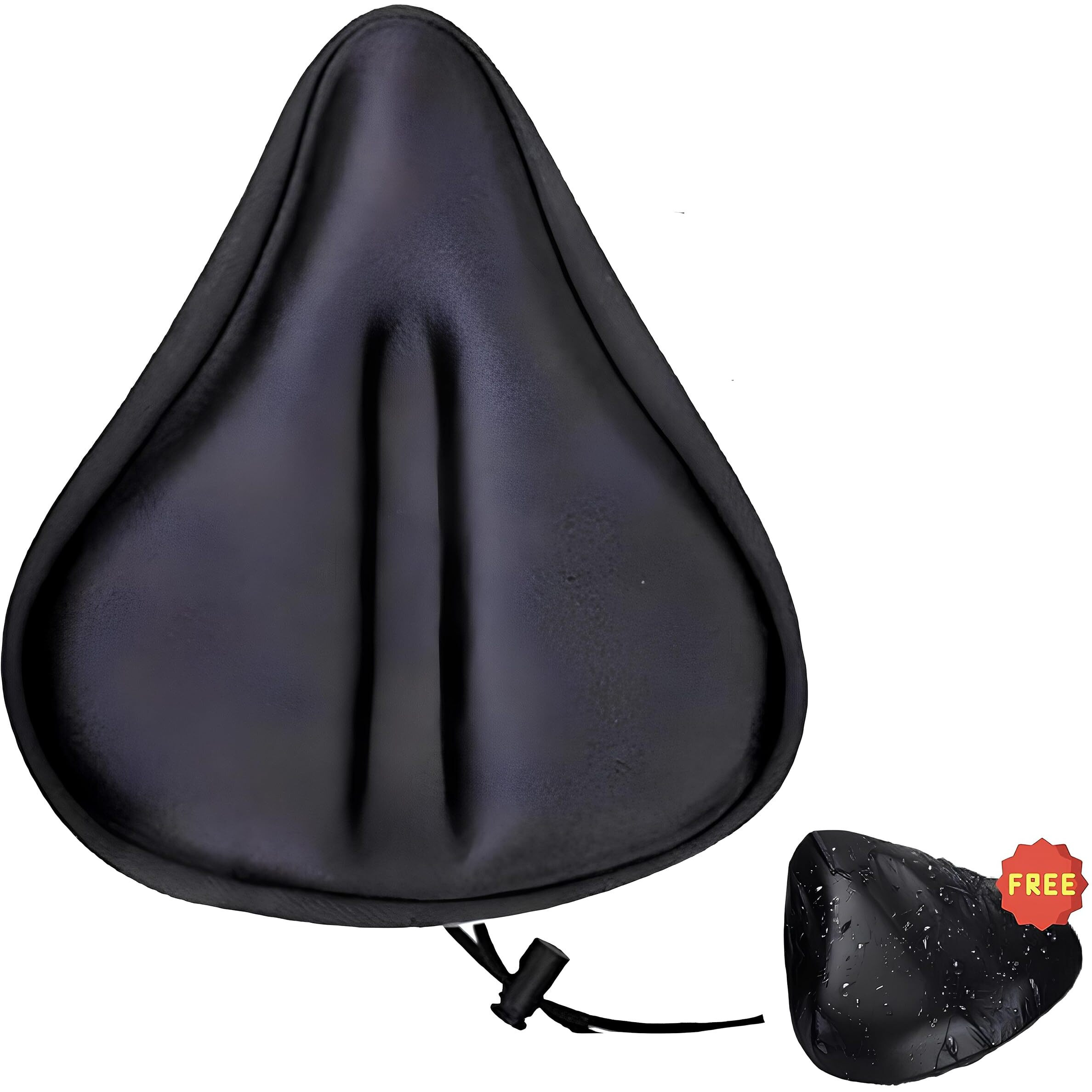 Uniavo Waterproof Classic U12 Silica Gel and High-density Foam Bicycle Seat Cover for Wide Seats (Black)
