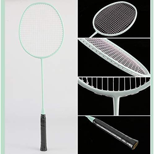 Senston Graphite Badminton Rackets Set Of 2 Badminton Set For Outdoor Backyards Gym, Lightweight Badminton Rackets 2 Pack, White And Green