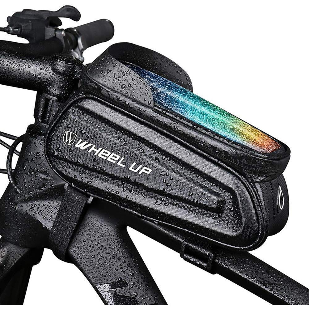 PROBEROS  Bicycle Frame Bag Cycle Pouch for Bicycle with TPU Touch Screen Large Capacity EVA Pressure-Resistant Handlebar Headphone Hole, Suitable for Phone Under 7.0 Inch Cycle Accessories