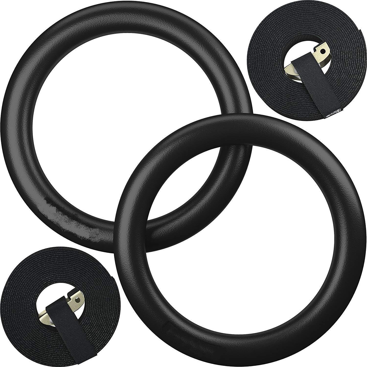 Wearslim Professional Gymnastic Rings | Roman Rings | 1000 lbs Capacity with 14.5ft Adjustable Buckle Straps for Cross Fitness Functional Training for Home Gym Full Body Workout | 1 Year Warranty