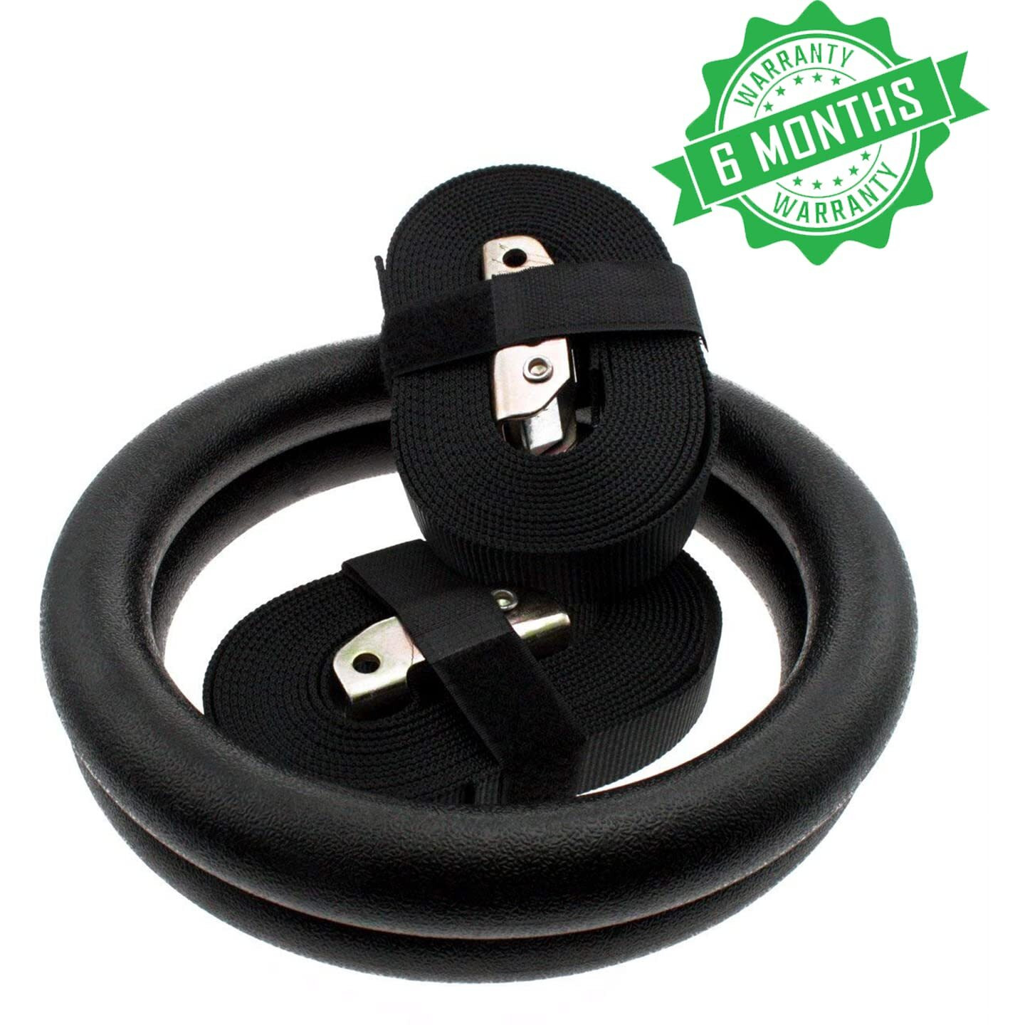 Wearslim Professional Gymnastic Rings | Roman Rings | 1000 lbs Capacity with 14.5ft Adjustable Buckle Straps for Cross Fitness Functional Training for Home Gym Full Body Workout | 1 Year Warranty