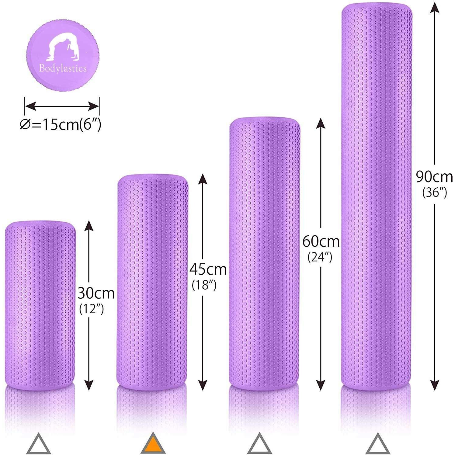 Bodylastics 45cms EVA Dotted Foam Roller for Deep Tissue Massage, Relief from Sore Muscles Pain, Pre & Post Exercise Fitness Workout Sessions