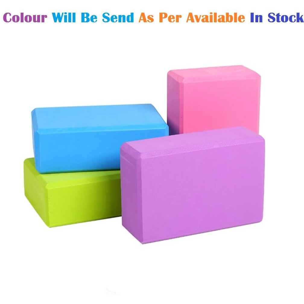 NETXE High Density Foam Yoga Block Brick Set of 2 for Improve Strength, Aid Balance, and Flexibility/Yoga Blocks Set Of 2, Yoga Brick, Gym Accessories (Muiti Colour)