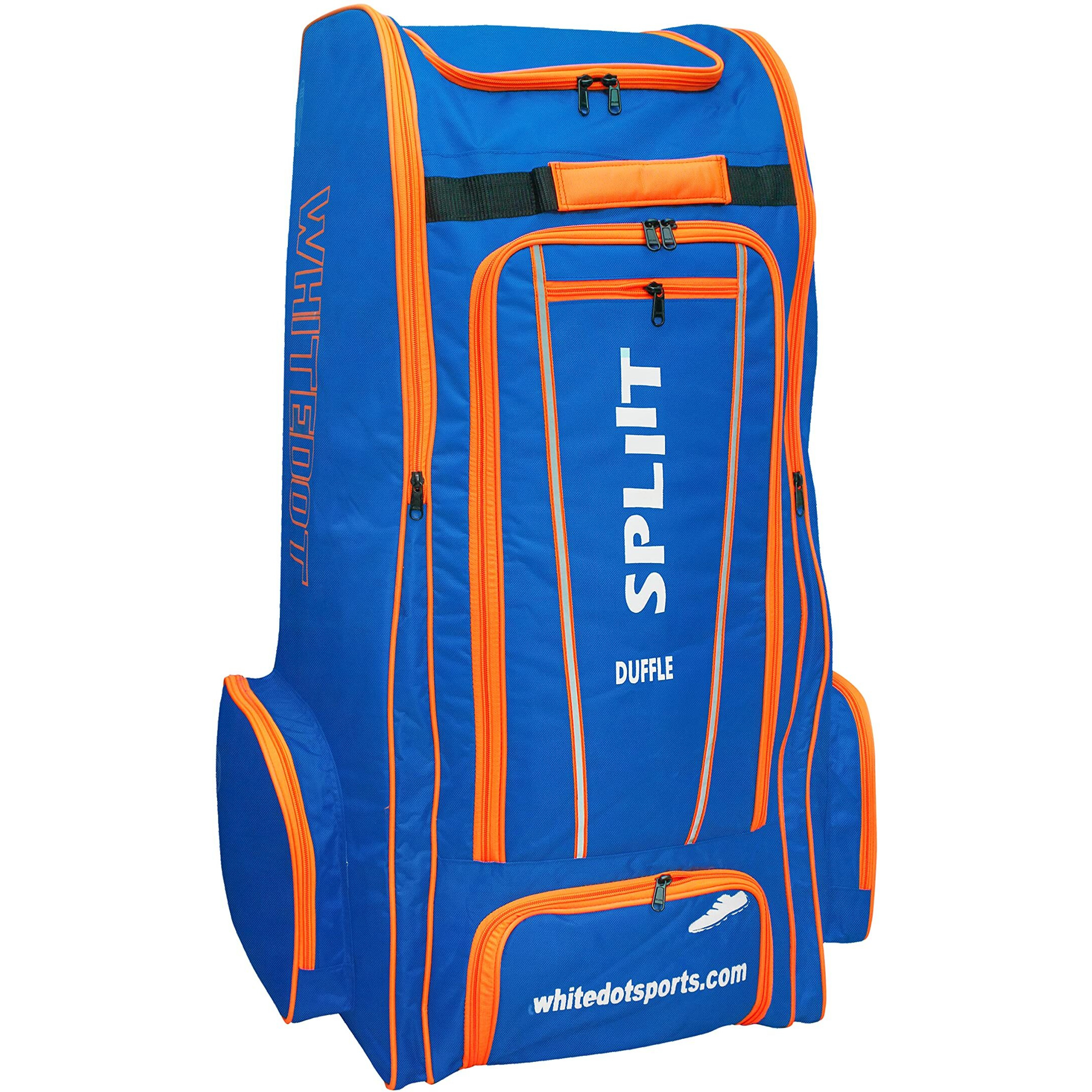 WHITEDOT SPORTS Polyester Spliit Duffle Cricket Kitbag Pack of 1|Blue|Large|