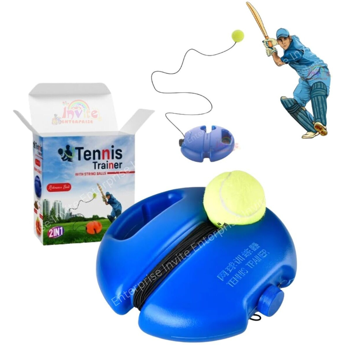MANAKI ENTERPRISE Tennis Trainer Rebound Ball with String Convenient Tennis Training Gear Tennis Practice Device Solo Tennis Training Equipment for Self-Pracitce |Tennis Practice Trainer