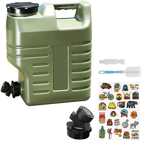 Optifit Camping Water Container with Easy Faucet, Portable Food Grade PE Water Container, BPA Free Outdoor Folding Water Tank for Sport Camping Riding Mountaineer Hiking (12L)