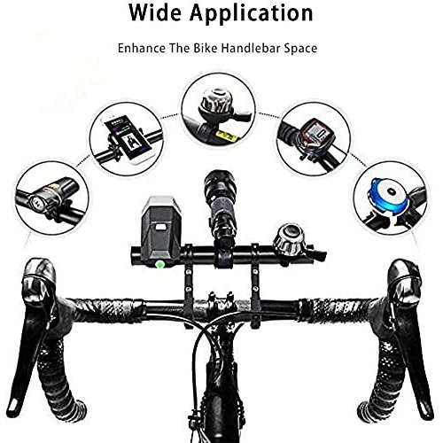 FABSPORTS Black light weight Aluminium Bicycle Handlebar extender for 25.4/31.8 mm for Headlamps, GPS units etc