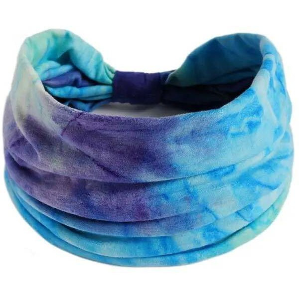 XFyt Microfiber Tie-Dye Yoga Hair Bands|Stay Stylish And Sweat-Free Bandana Workout Sweatband|Fashionable Head Bands For Your Fitness Gym Running (Dark Blue)