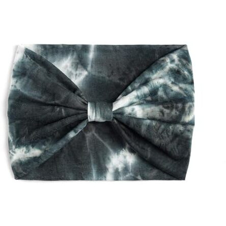 XFYT Tie-Dye Workout Fashion Hair Bands | Super Soft Stretch Microfibre high absorbtion Wide Head Band for Women Girls Yoga Sports Fitness Gym Bandana (Black)