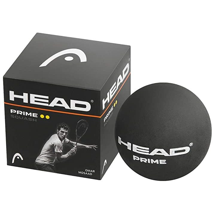 HEAD Prime Double Dot Squash Ball, Black Pack Of 3