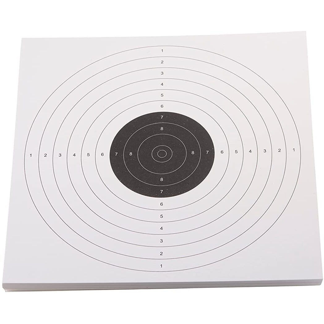 Generic 10M Air Pistol Targets (Hard Paper, White Card)-100Pc