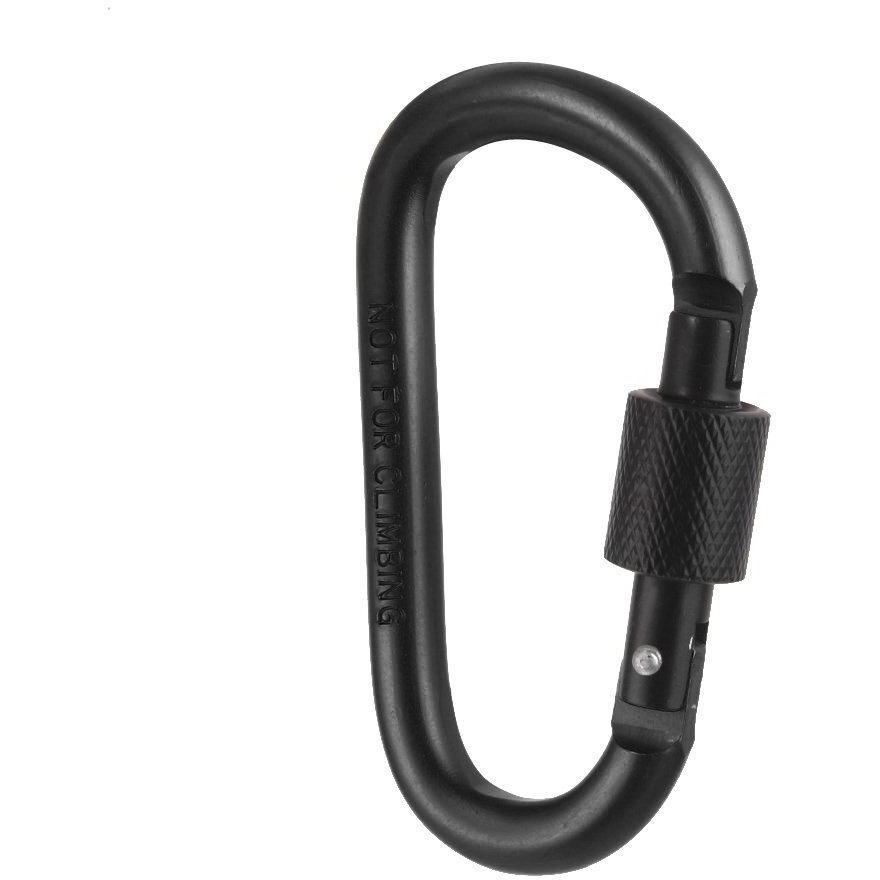 RIANZ All New Imported Aluminum Carabiner D-Ring/Clip/Hook/Keychain/Screw Locking, Black