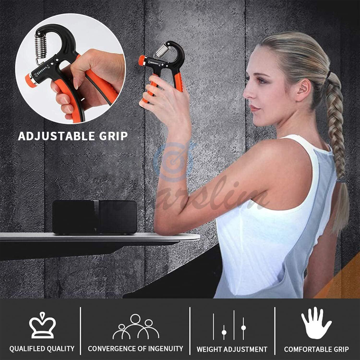 Wearslim Professional Wrist Forearm Exerciser with Adjustable 10-40Kg Hand Strengthener, Hand Gipper & Wrist Strengthener for Workout and Strength Training - Assorted