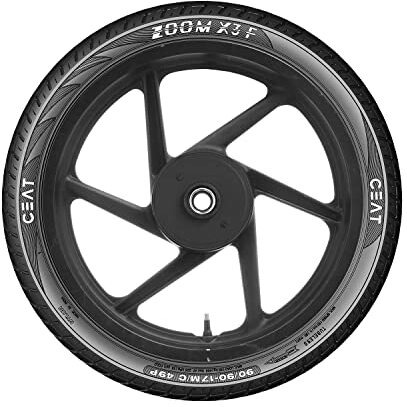 Ceat Zoom X3 90/90-17 49P Tubeless Bike Tyre, Black