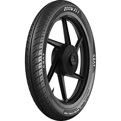 Ceat Zoom X3 90/90-17 49P Tubeless Bike Tyre, Black