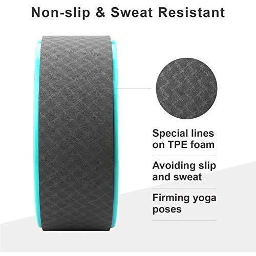 Bodylastics Yoga Wheel for Back Bends, Exercise, Stretching for Women and Men Fitness 13 Strong, Sweat Resistant & Eco-Friendly (13 Inch, Blue/Pink)