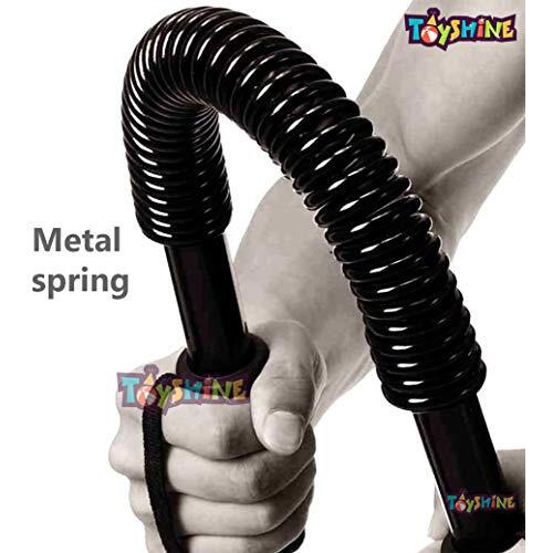 Toyshine Carbon Steel Metal Spring Power Twister 40 kg Bar Equipment for Upper Body and Arm Strengthening Workout (SSTP, Black)