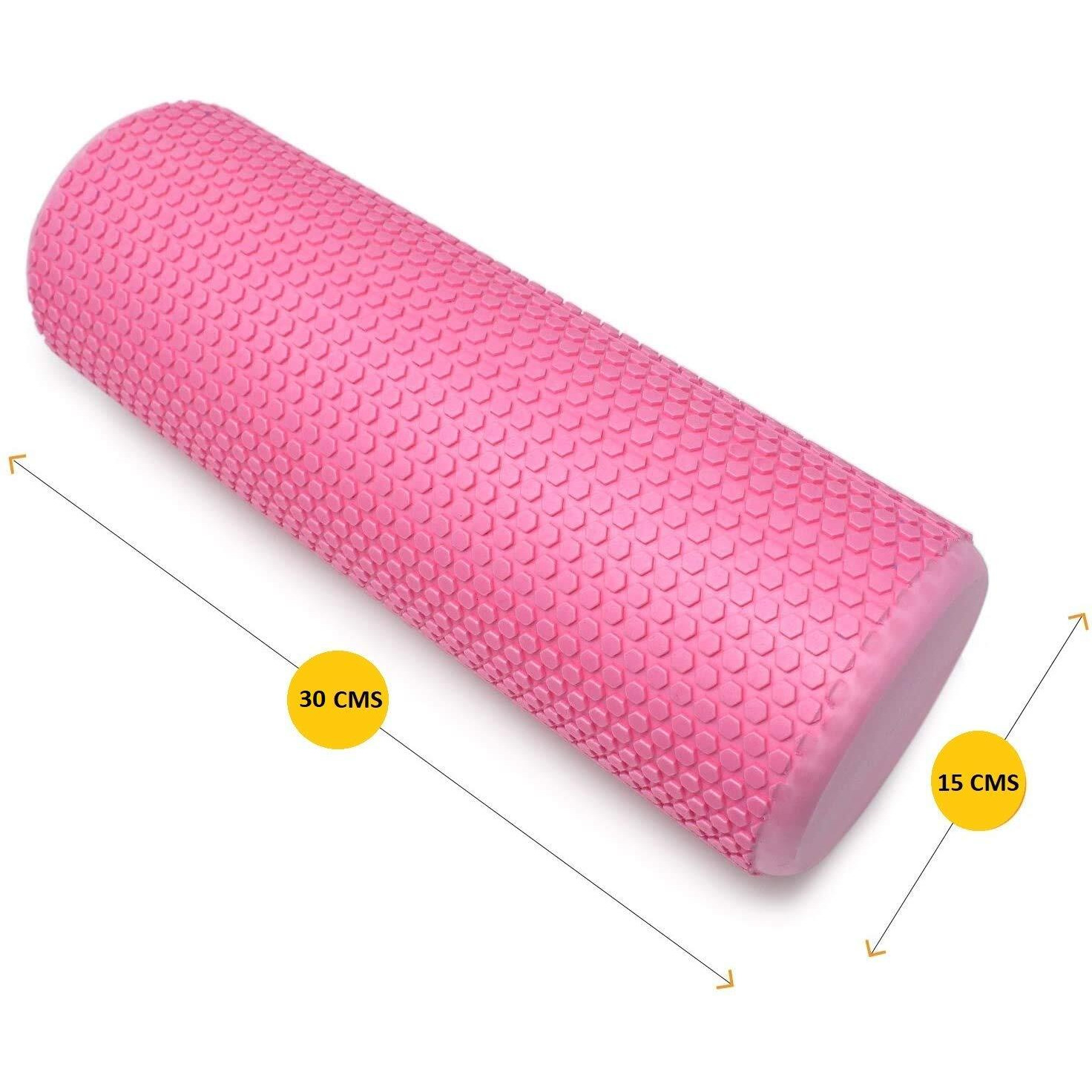 Bodylastics 30cms EVA Dotted Foam Roller for Deep Tissue Massage, Relief from Sore Muscles Pain, Pre & Post Exercise Fitness Workout Sessions