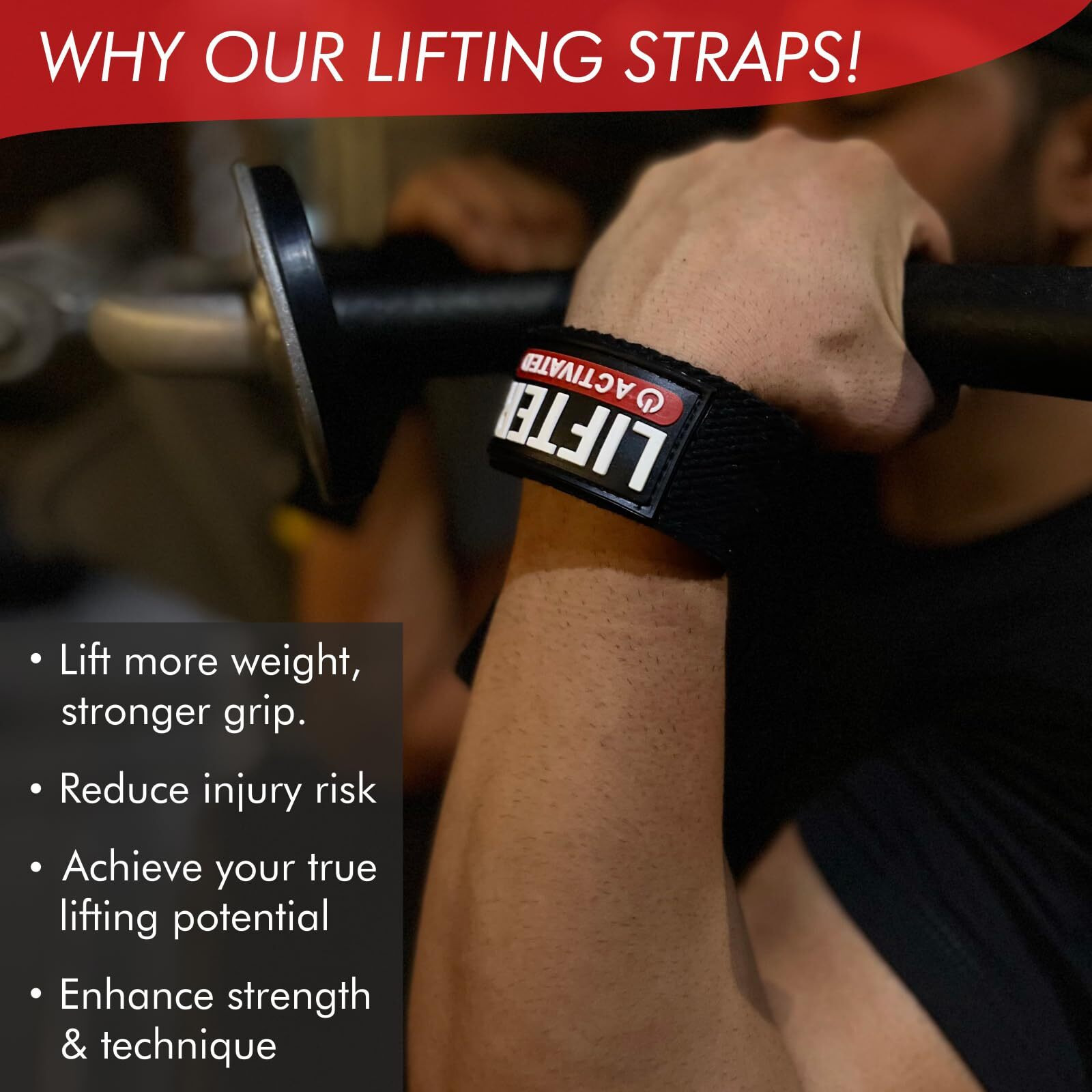 EasyHealth Weight lifting Straps Deadlift Straps Gym Straps Wrist Supporter For Gym Accessories For Men Wrist Straps For Gym Wrist Support Deadlift Straps, 25 Inch Long,Thick And Slip Resistant