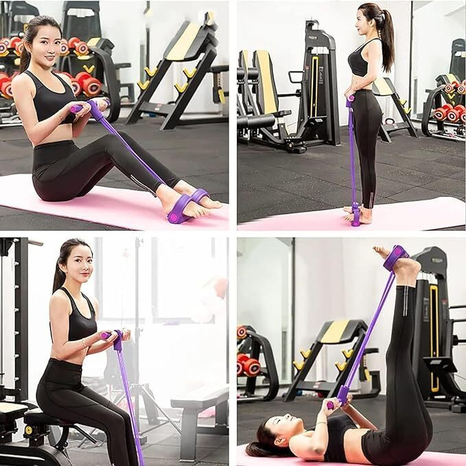 THE PAGH Pull Reducer Training Bands 4 Tubes Body Trimmer Pedal Exerciser Yoga Crossfit Exercise, Arm Exercise, Tummy Body Building Training Men and Womens (Multicolour)