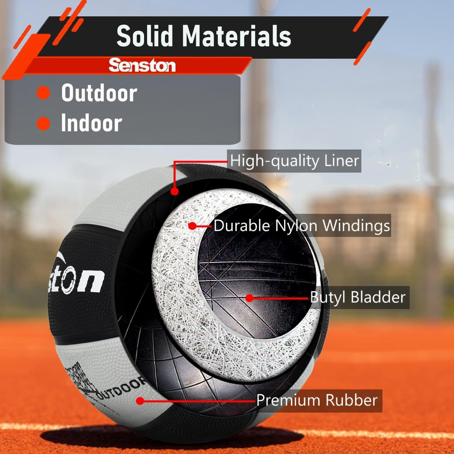 Senston Basketball 29.5  Leather Basketball Outdoor Indoor Mens Basketball Ball Official Size 7 Outdoor/Indoor Game Basket Ball Color Gray