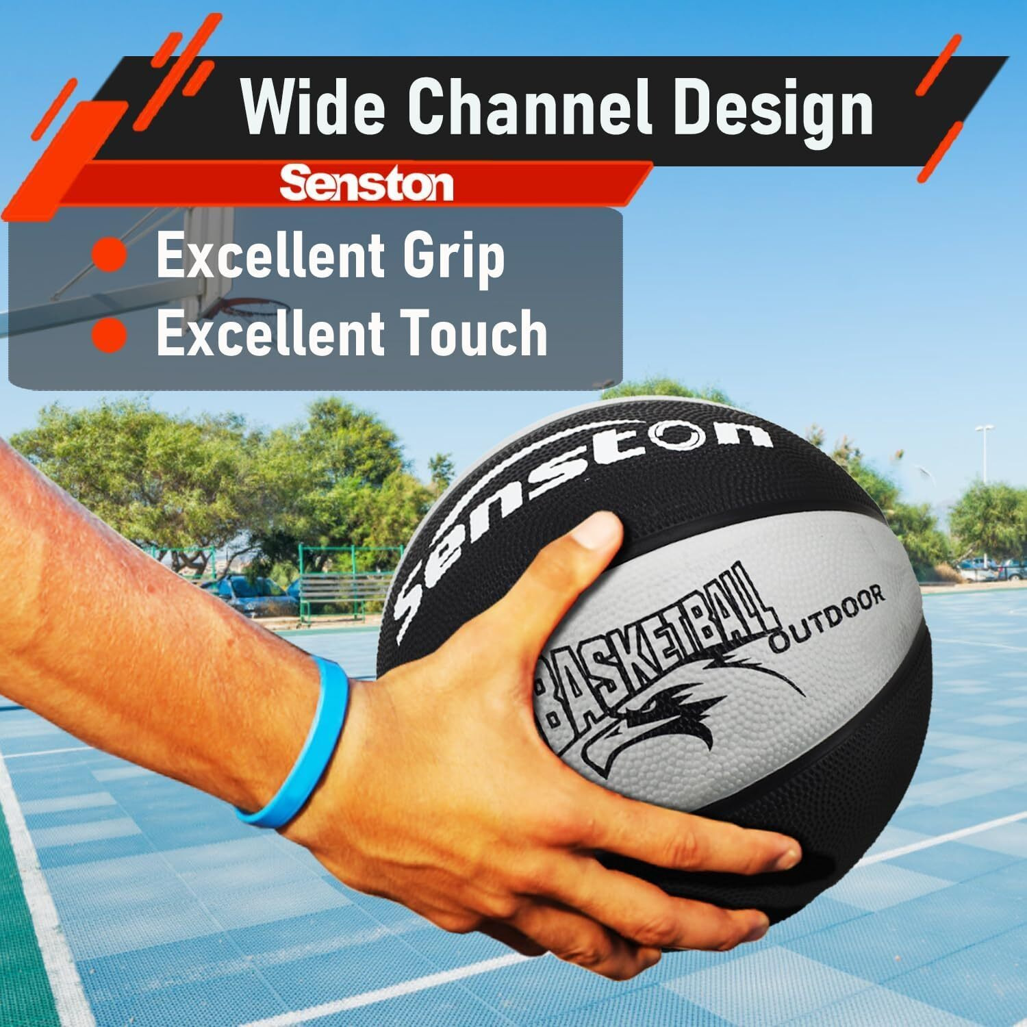 Senston Basketball 29.5  Leather Basketball Outdoor Indoor Mens Basketball Ball Official Size 7 Outdoor/Indoor Game Basket Ball Color Gray