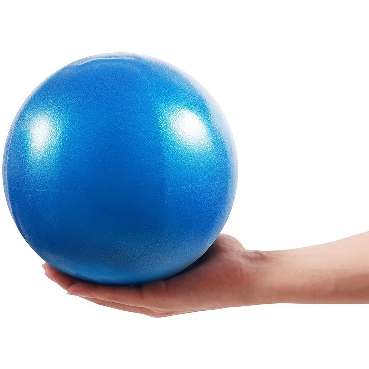 PRANIJ Durable Small Soft Yoga Exercise Balls with Inflatable Straw, Mini Pilates Ball 22 CM/8 Inchs for Core Training Exercise (Blue)