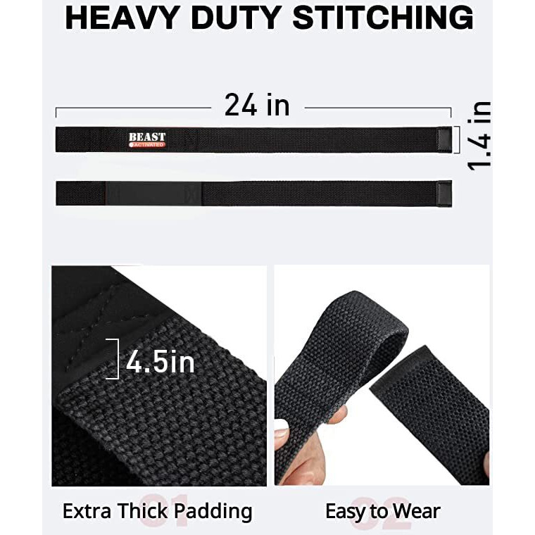 EasyHealth liftings Straps Gym Straps Deadlift Straps For Gym Weight Lifting Wrist Straps For Gym Men Wrist Supporter For gym, 25 Inch Long I Soft Padding I Heavy Duty