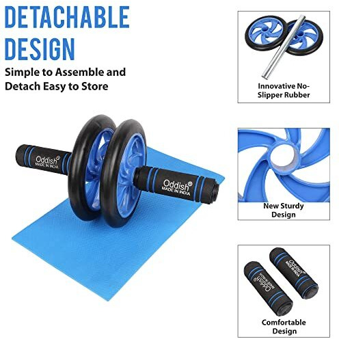 ODDISH way to fitness Tummy Trimmer with Twister and Toning Tube and hand Grip and ab exerciser and push up stand combo Pack for man and women (AB ROLLER)