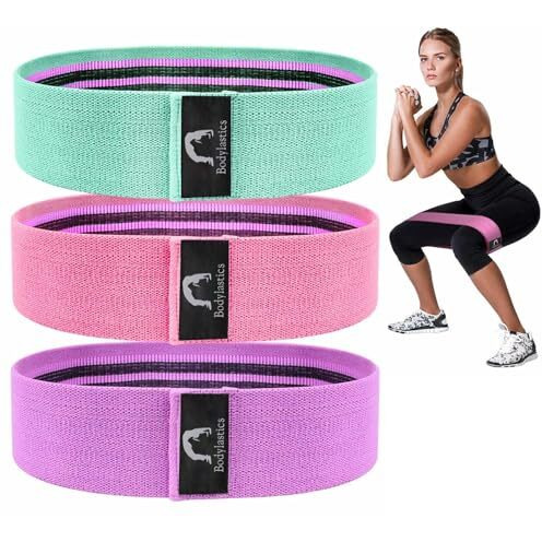 Bodylastics Resistance Hip Loop Bands for Legs, Butt, Thighs & Glutes Exercises, Anti-Slip Fabric Workout Bands for Men/Women ,