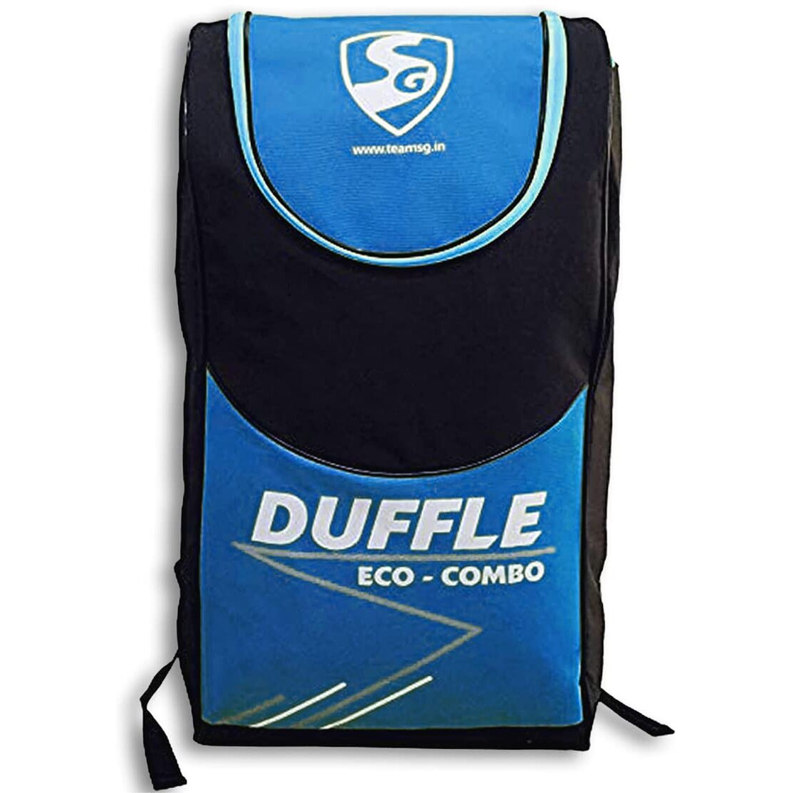 SG Eco Duffle Kashmir Willow Full Cricket Kit, Black/Blue - Size 4