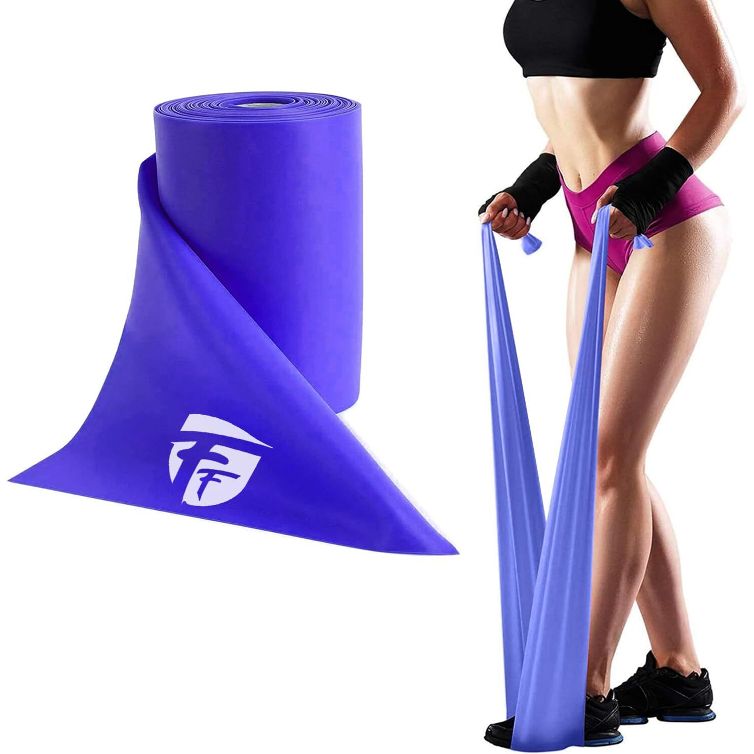 FirstFit Resistance Bands Exercise Elastic Bands Latex Bands for Pilates Yoga Phycial Therapy Rehab Home Gym Workout Fitness (1.5 Meter Purple)