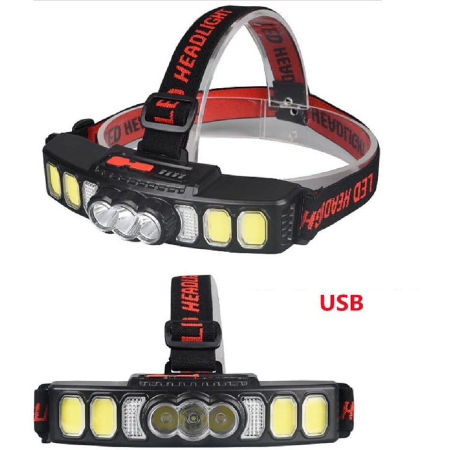 Naivete Multi Light Source USB Headlights red Light Power Display Small headlamp for Camping, patrolling, Searching, Searching, Night Fishing, Night Ridingshing, Night Riding (Headlamp HX-811)