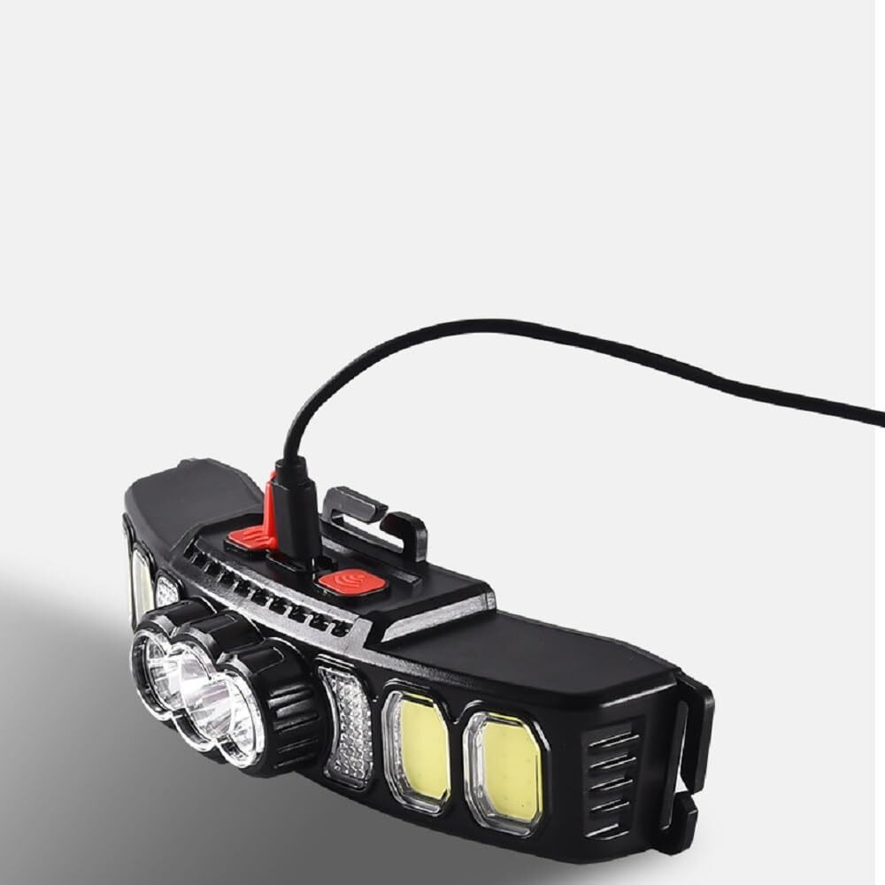 Naivete Multi Light Source USB Headlights red Light Power Display Small headlamp for Camping, patrolling, Searching, Searching, Night Fishing, Night Ridingshing, Night Riding (Headlamp HX-811)