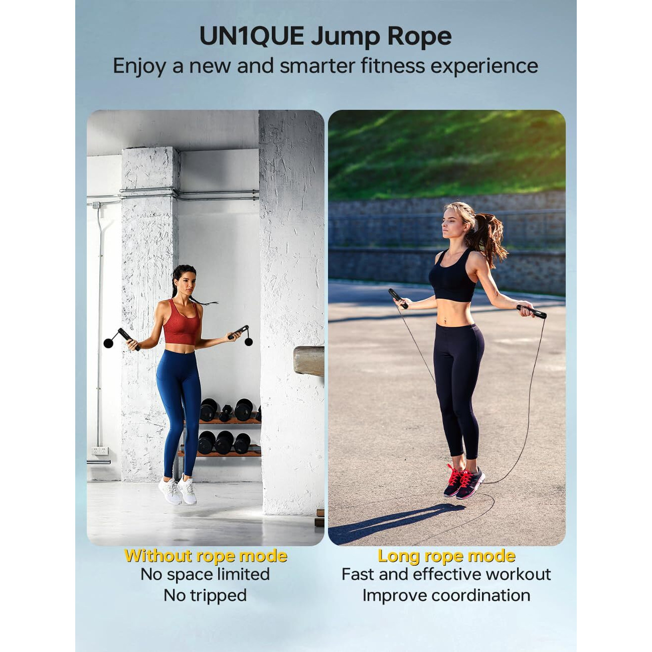 UN1QUE Skipping Rope for Men and Women Jump Rope With Calorie Counter, 2 In 1 with Large Cordless Ball, Adjustable Height for Fiteness, Home Exercise, Gym - Black