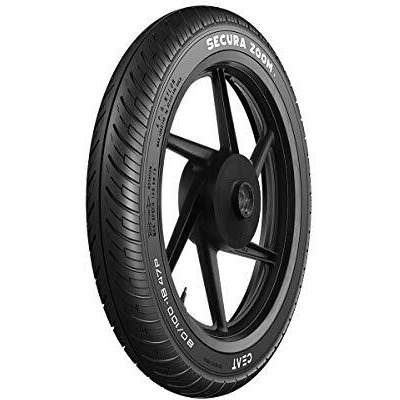 Ceat Secura Zoom 80/100-18 47P Tubeless Bike Tyre, for FRONT ONLY (101922)