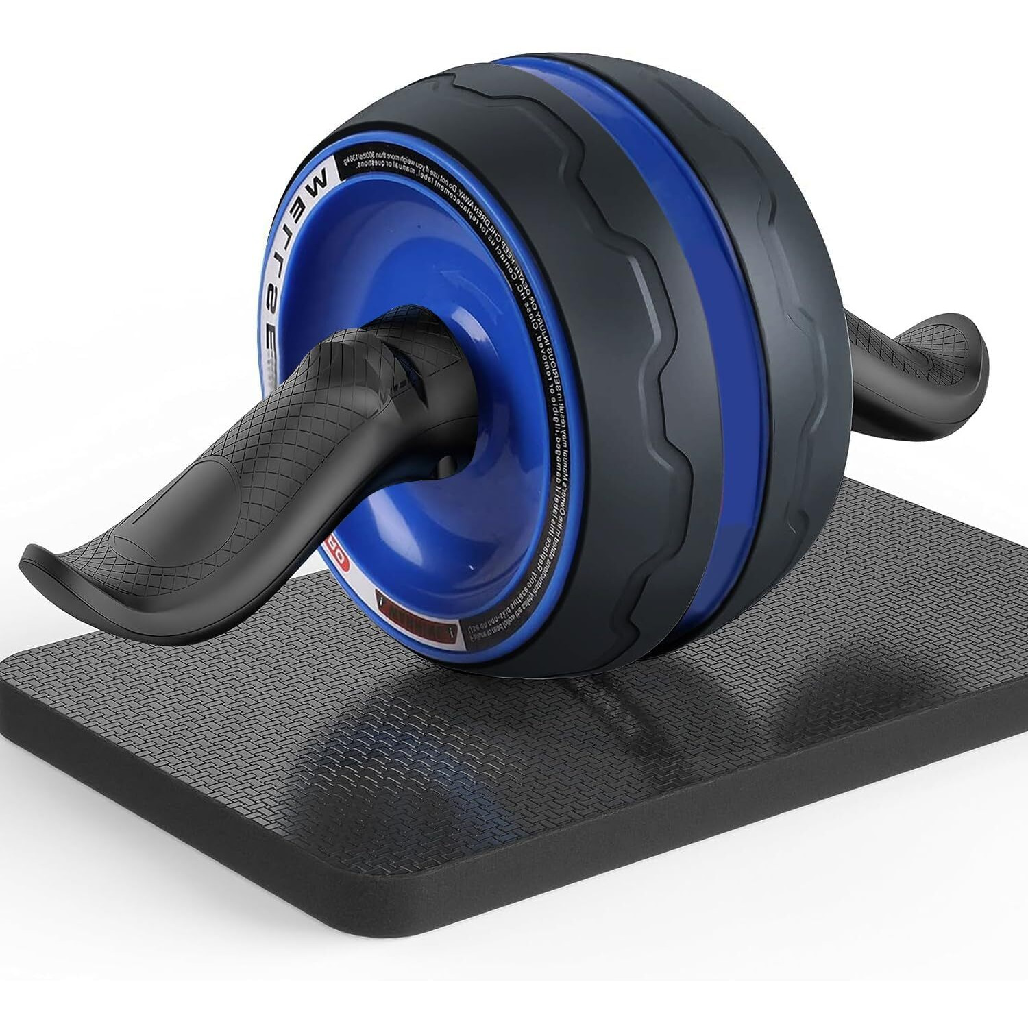 Wearslim Professional Non-Slip Handles Ab Roller with Knee Mat | Mega Abdominal Workout Equipment for Men and Women Exercise - Black