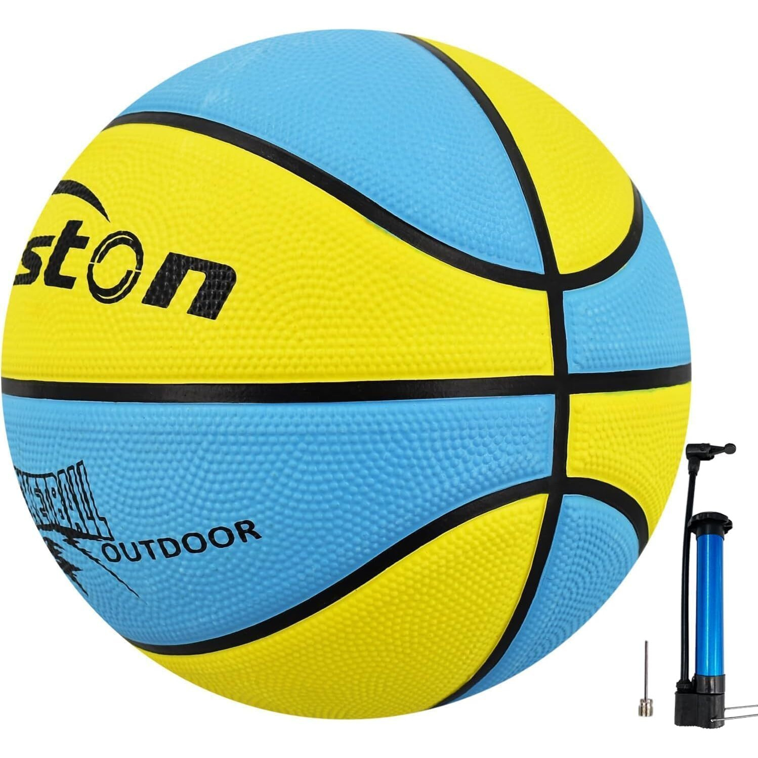 Senston Basketball 29.5  Leather Basketball Outdoor Indoor Mens Basketball Ball Official Size 7 Outdoor/Indoor Game Basket Ball Color Blue/Yellow