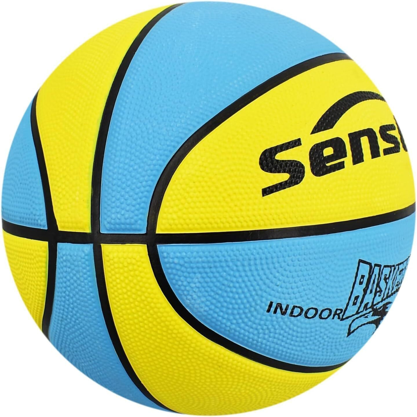 Senston Basketball 29.5  Leather Basketball Outdoor Indoor Mens Basketball Ball Official Size 7 Outdoor/Indoor Game Basket Ball Color Blue/Yellow