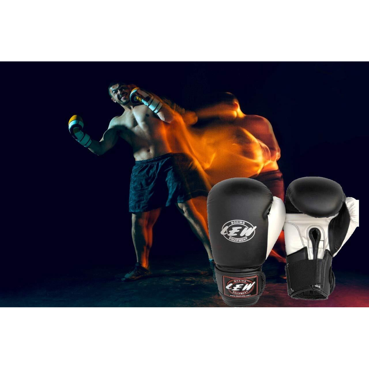 LEW Black Pre Molded Boxing Competition| Training| MMA| Kickboxing | Muay Thai Gloves for Bags & Training Boxing Gloves
