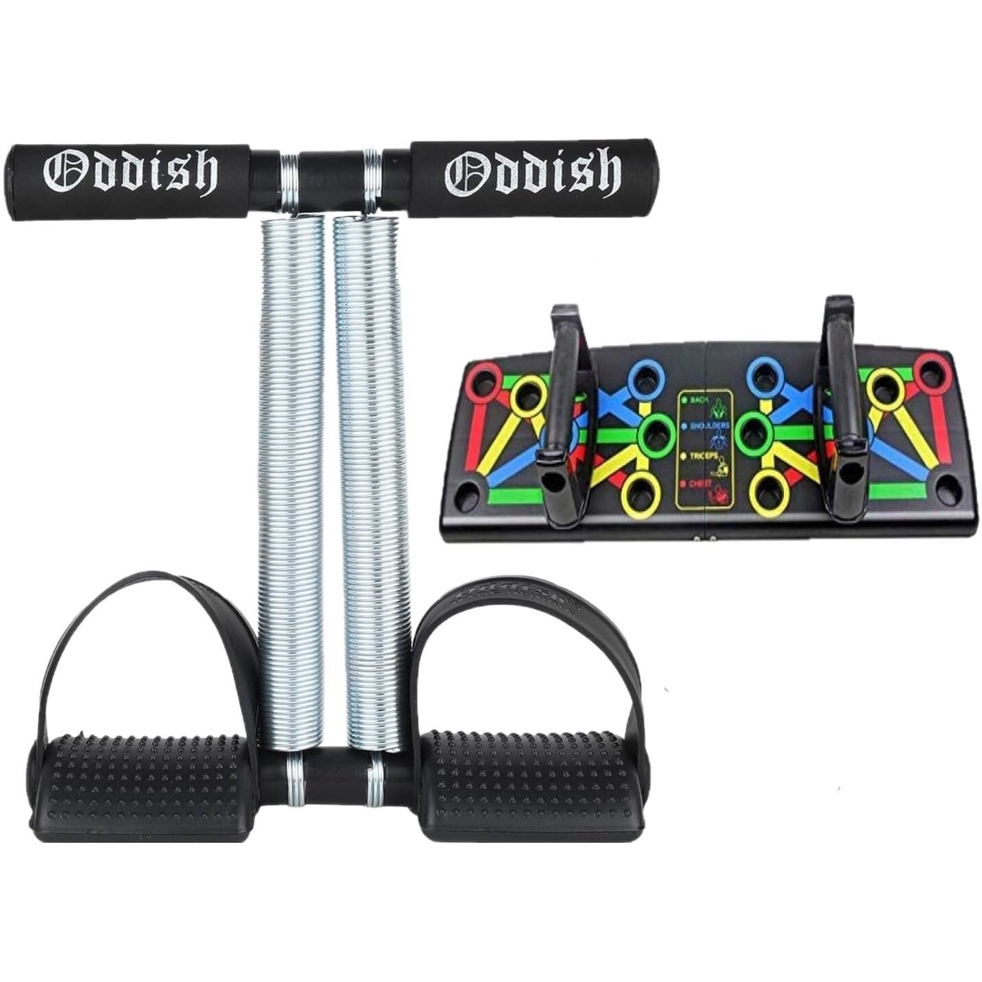ODDISH way to fitness Tummy Trimmer with Twister and Toning Tube and hand Grip and ab exerciser and push up stand combo Pack for man and women (TUMMY TRIMMER WITH PUSH UP BOARD)