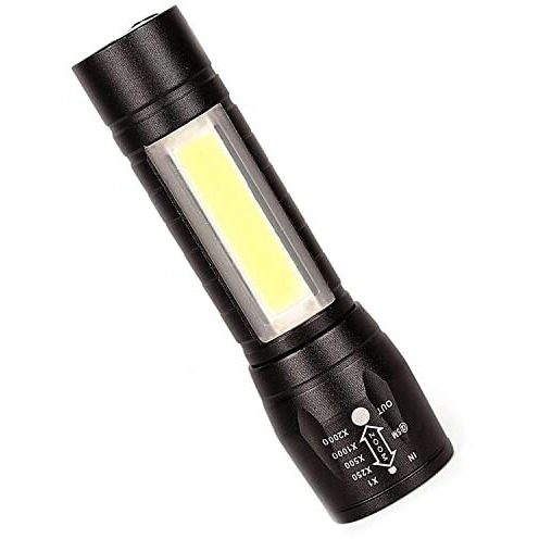 Care 4 Re Chargeable led Torch with Side Light for Emergency Light, 3 Modes, USB Charging, Aluminium Alloy Body