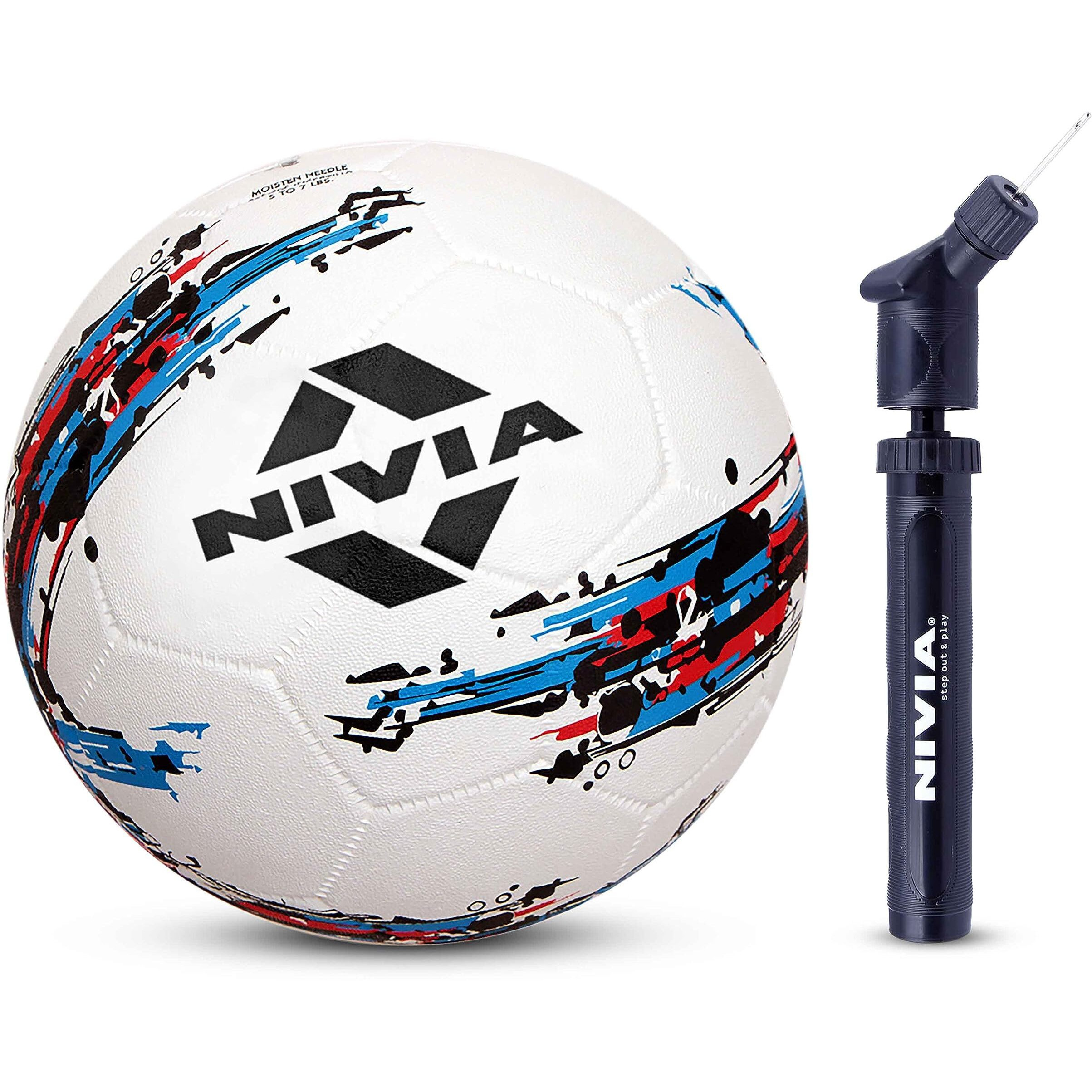 Nivia Storm Rubber Football, Size 5, (White)
