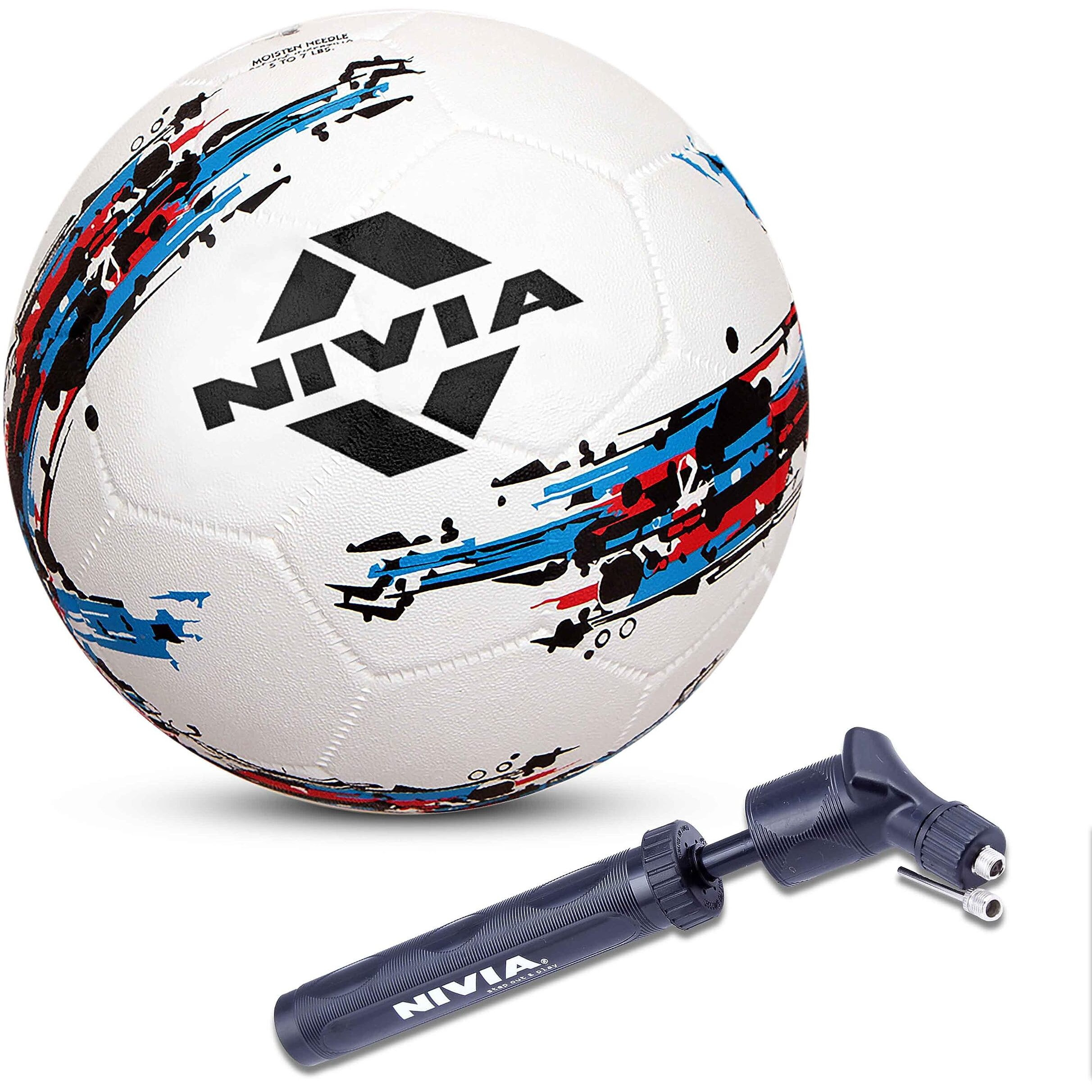 Nivia Storm Rubber Football, Size 5, (White)