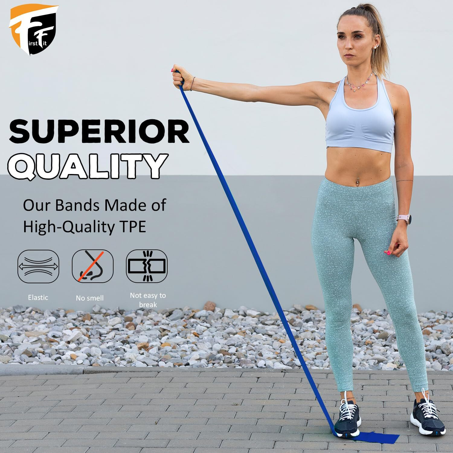 FirstFit Natural Rubber Resistance Loop Bands | Elastic Exercise Band Set | Best Resistant Workout Loops For Booty, Glute, Leg & Thigh Exercising (1.5 Meter Purple)