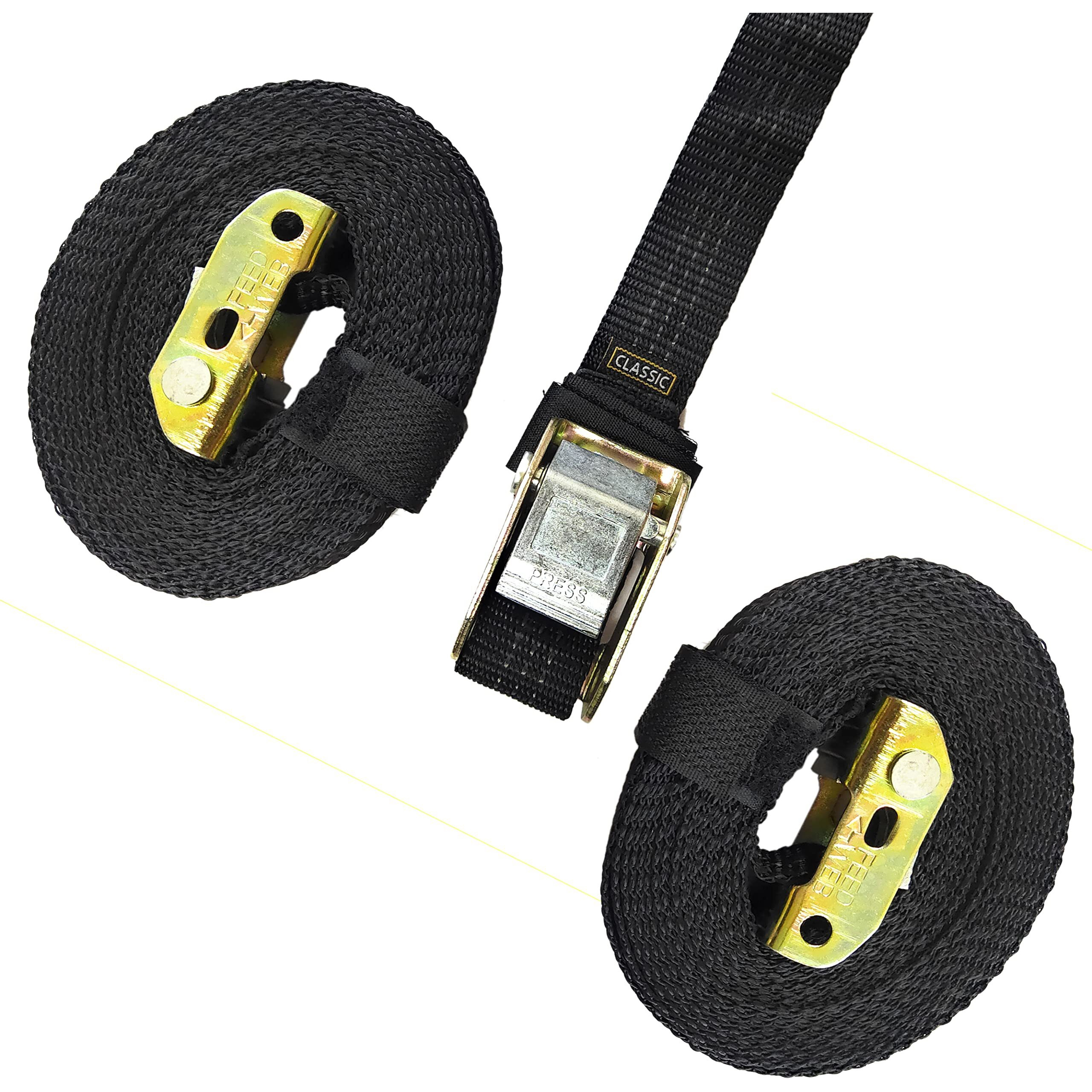 TechHark Gymnastic Heavy Duty Adjustable Strap Capacity with 14.5ft Adjustable Buckle Straps for Cross Fitness Functional Training for Home Gym,Yoga, Full Body Workout (Buckle Strap)