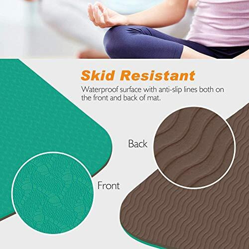 Bodylastics Yoga Mat for Men and Women with Carry Bag TPE 6ft x 2ft x 6mm Large Size Anti Slip & Anti Tear Workout Mat (Black/Black)