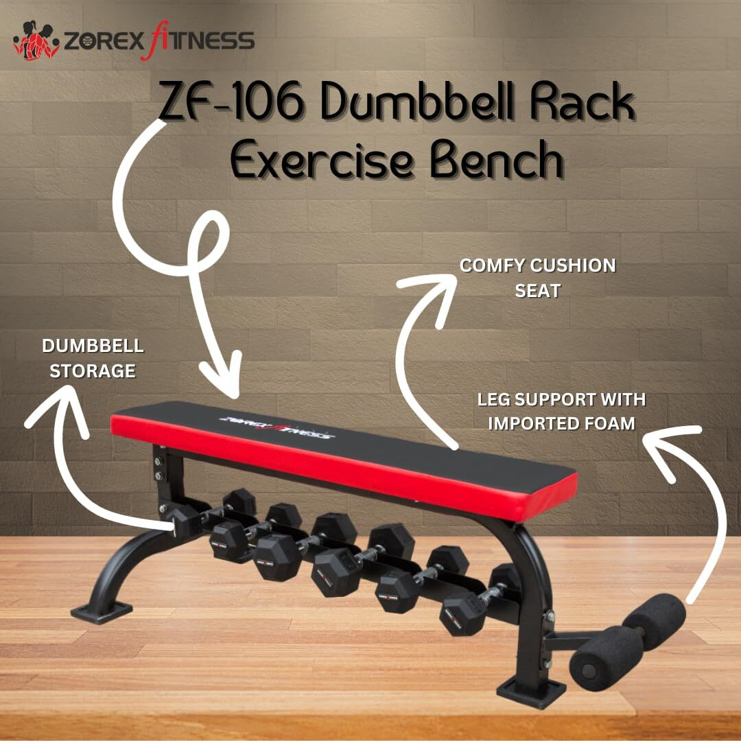 Zorex Fitness Multi Bench| Adjustable Bench| Gym Bench| Weight Bench| All in one gym Bench| Incline, Decline, Flat Bench| Multipurpose Weight Training| Workout Bench | Exercise Bench| (ZF-106)