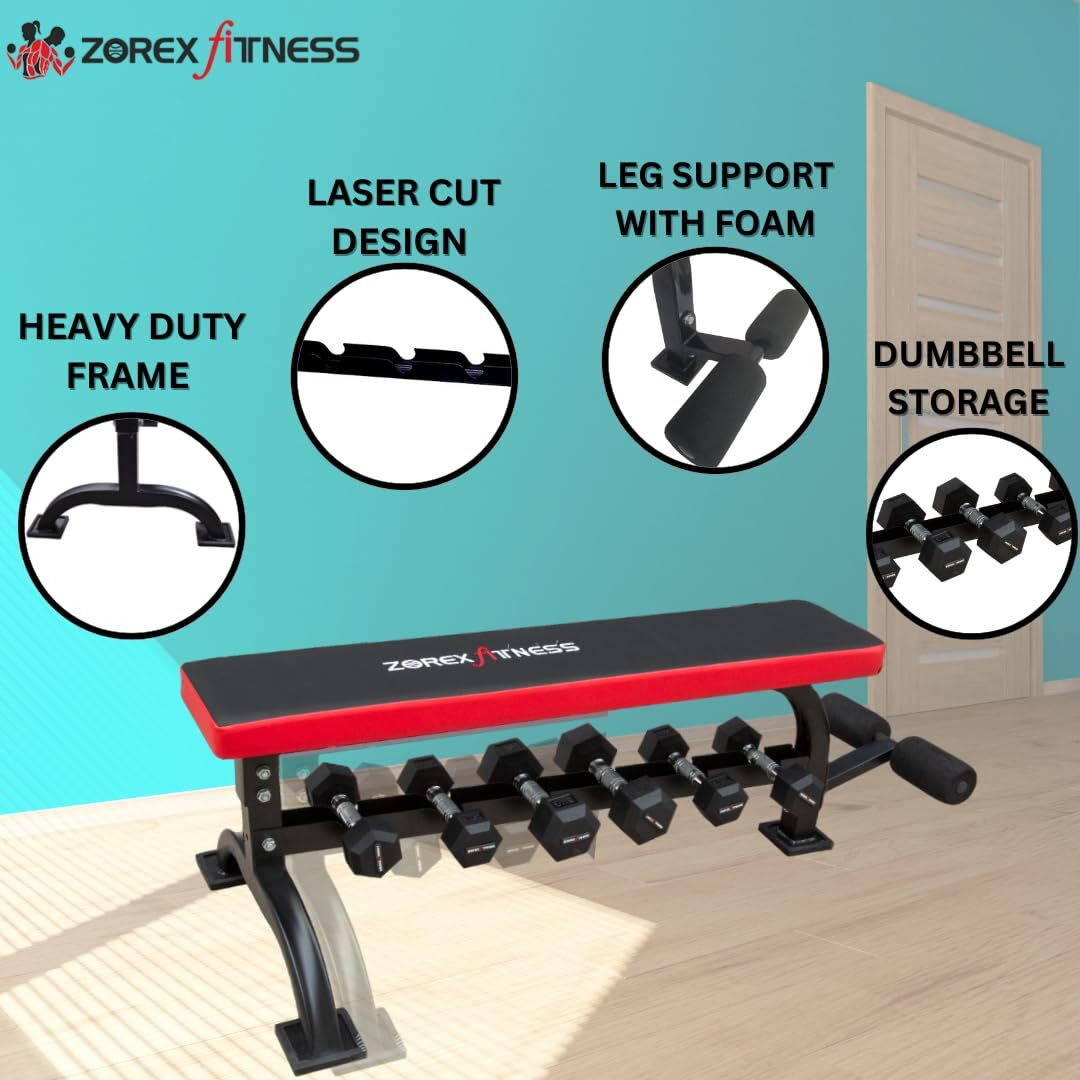 Zorex Fitness Multi Bench| Adjustable Bench| Gym Bench| Weight Bench| All in one gym Bench| Incline, Decline, Flat Bench| Multipurpose Weight Training| Workout Bench | Exercise Bench| (ZF-106)